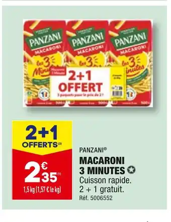 ALDI Panzani macaroni 3 minutes offre