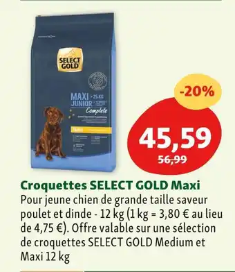 Maxi Zoo Select gold croquettes maxi offre