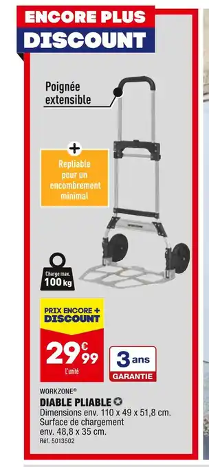 ALDI Workzone diable pliable offre