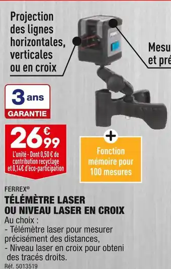 ALDI Ferrex télémètre laser ou niveau laser en croix offre
