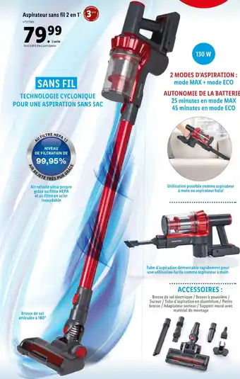 Lidl Silvercrest aspirateur sans fil 2 en 1 offre