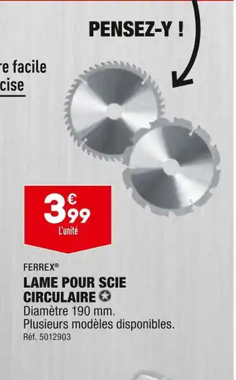ALDI Ferrex lame pour scie circulaire offre