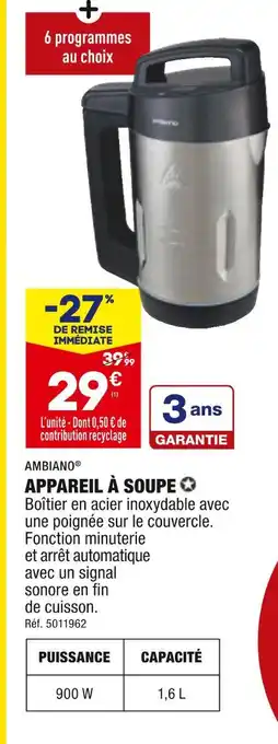 ALDI Ambiano appareil à soupe offre