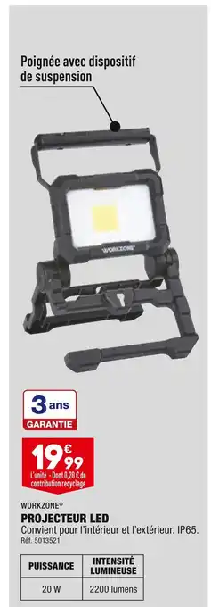 ALDI Workzone projecteur led offre