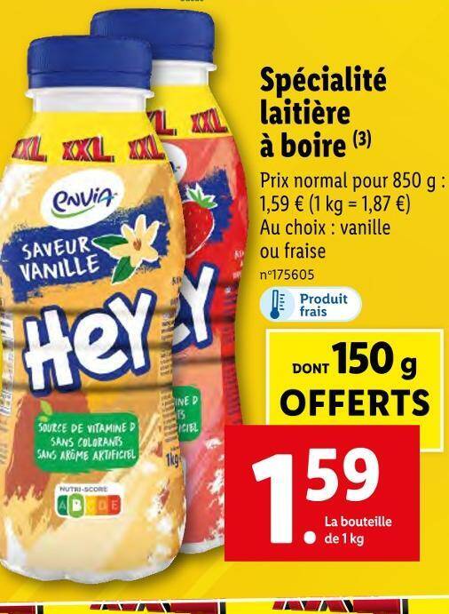 Promo Envia spécialité laitière à boire chez Lidl