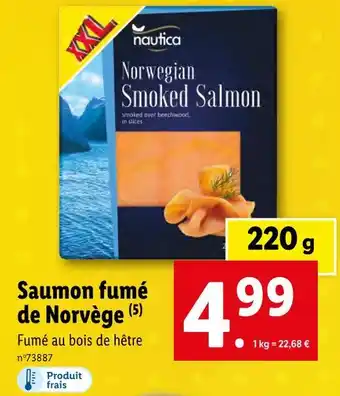 Lidl Nautica saumon fumé de norvège offre