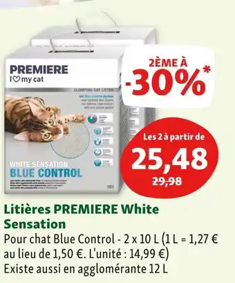 Maxi Zoo Premiere litières white sensation offre