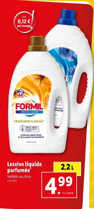 Lidl Formil lessive liquide parfumée offre