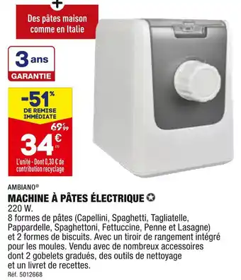 ALDI Ambiano machine à pâtes électrique offre