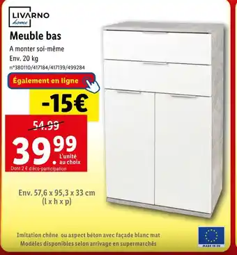 Lidl Livarno home meuble bas offre