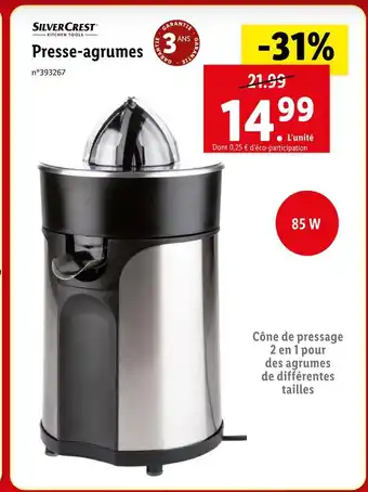 Lidl Silver crest presse-agrumes offre