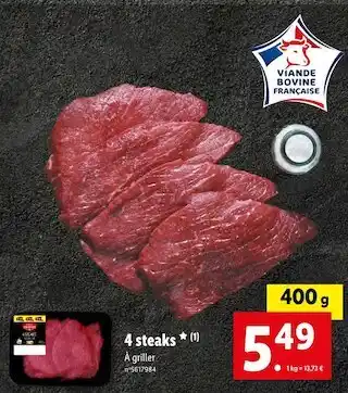 Lidl 4 steaks offre
