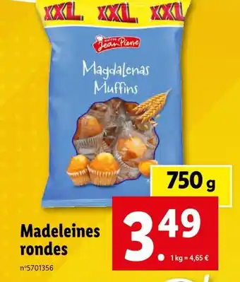 Lidl Maître jean pierre madeleines rondes offre