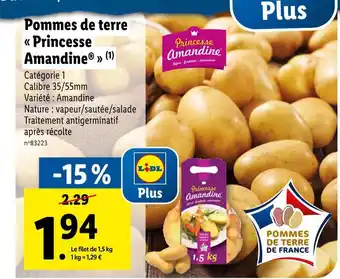 Lidl Princesse amandine pommes de terre offre