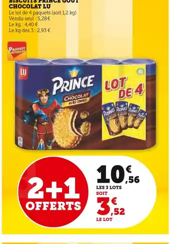 Super U Lu biscuits prince gout chocolat offre