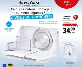 Lidl Silver crest trancheuse électrique offre