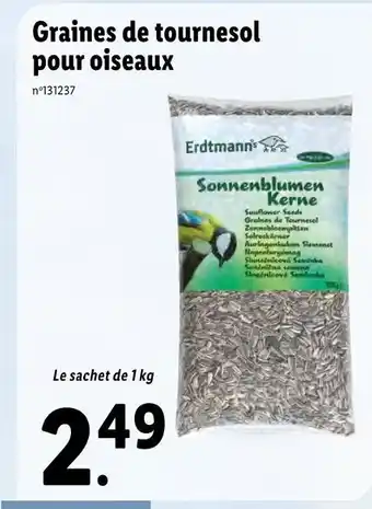 Lidl Erdtmanns graines de tournesol pour oiseaux offre