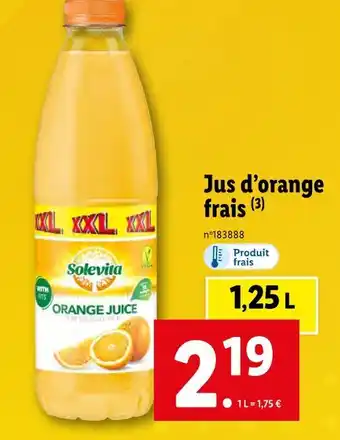 Lidl Solevita jus d’orange frais offre