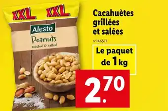 Lidl Alesto cacahuètes grillées et salées offre