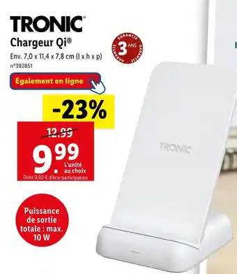 Lidl Tronic chargeur qi offre