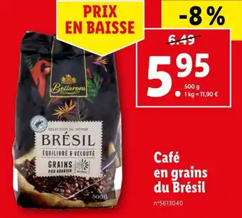 Lidl Bellarom café en grains du brésil offre