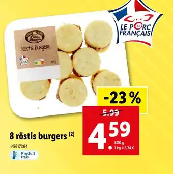 Lidl 8 röstis burgers offre