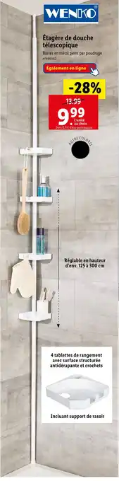 Lidl Wenko étagère de douche télescopique offre