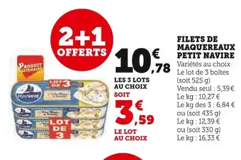 Super U Petit navire filets de maquereaux offre