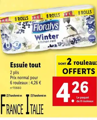 Lidl Floralys essuie tout offre