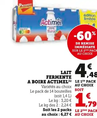 Super U Actimel lait fermente a boire offre