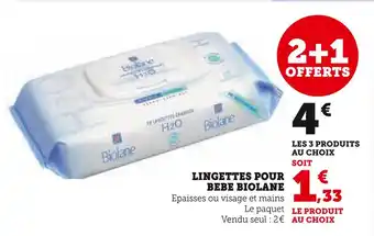 Super U Biolane lingettes pour bebe offre