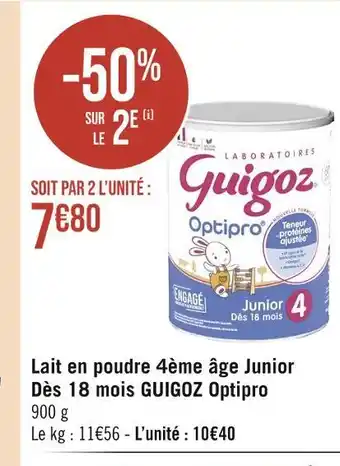Guigoz lait en poudre 4ème âge junior dès 18 mois optipro