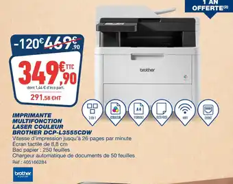 Bureau Vallée Brother imprimante multifonction laser couleur dcp-l3555cdw offre