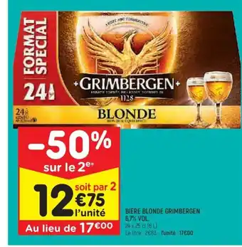 Leader Price BIÈRE BLONDE GRIMBERGEN 6,7% VOL. offre
