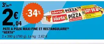 E.Leclerc Express PATE A PIZZA MAXI FINE ET RECTANGULAIRE HERTA" offre