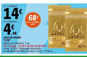 E.Leclerc Express CAFÉ EN GRAINS L'OR offre