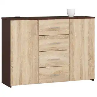 Kiotos - buffet style moderne salon/salle à manger - 110x80x35 - 2 portes+4 tiroirs - sonoma
