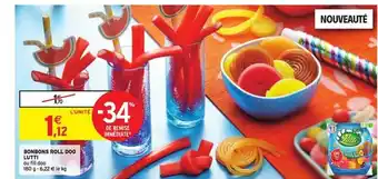 Intermarché Hyper Bonbons Roll Doo Lutti 180g offre