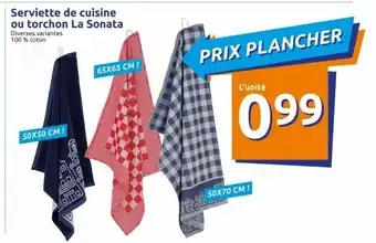 Action Serviette de cuisine ou torchon La Sonata offre