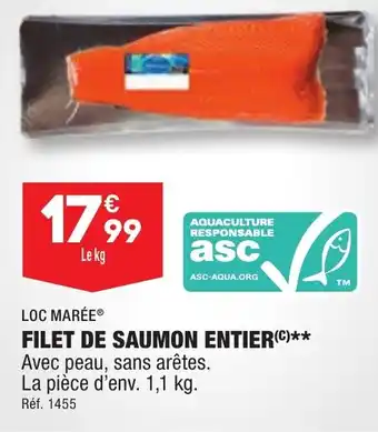 ALDI FILET DE SAUMON ENTIER offre