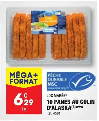 ALDI 10 PANÉS AU COLIN D'ALASKA offre
