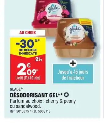 ALDI DÉSODORISANT GEL offre