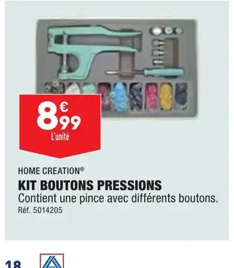 ALDI KIT BOUTONS PRESSIONS offre