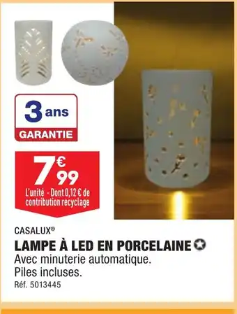 ALDI LAMPE À LED EN PORCELAINE offre