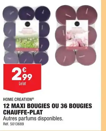 ALDI 12 MAXI BOUGIES OU 36 BOUGIES CHAUFFE-PLAT offre