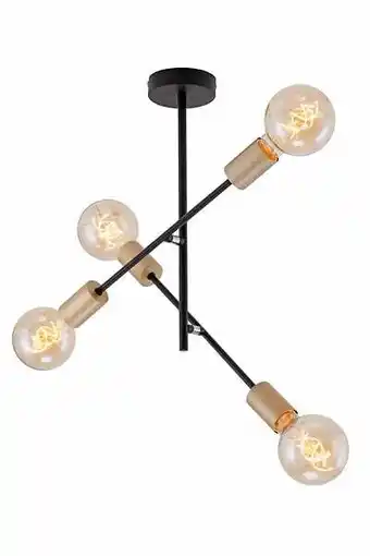 Bricomarché Plafonnier pale 4 lumieres noir sans ampoule offre