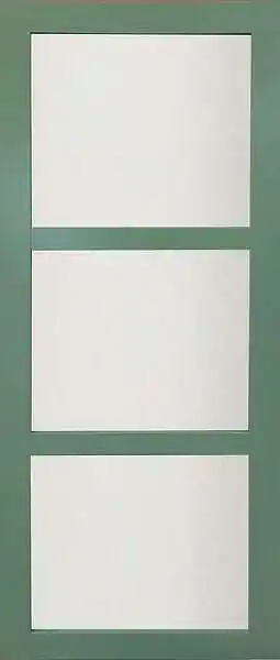 Porte coulissante vert ral 6021 vitree h204 x l83 et 2 coquilles gd menuiseries