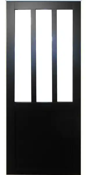 Porte coulissant atelier noir h204 x l83 et 2 coquilles gd menuiseries