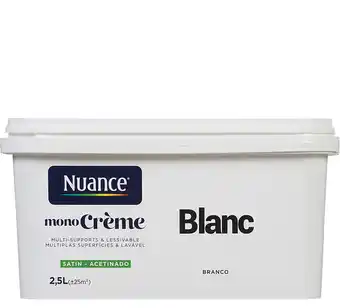Bricorama Peinture monocrème - blanc - satin - 2,5l offre