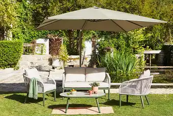 Bricorama Parasol excentré 3x3m kaki offre